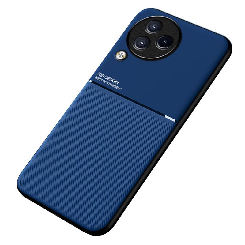 Lines Imprinted Phone Cover for Xiaomi Civi 3 5G,Leather+TPU Case with Built-in Magnetic Holder Metal Sheet