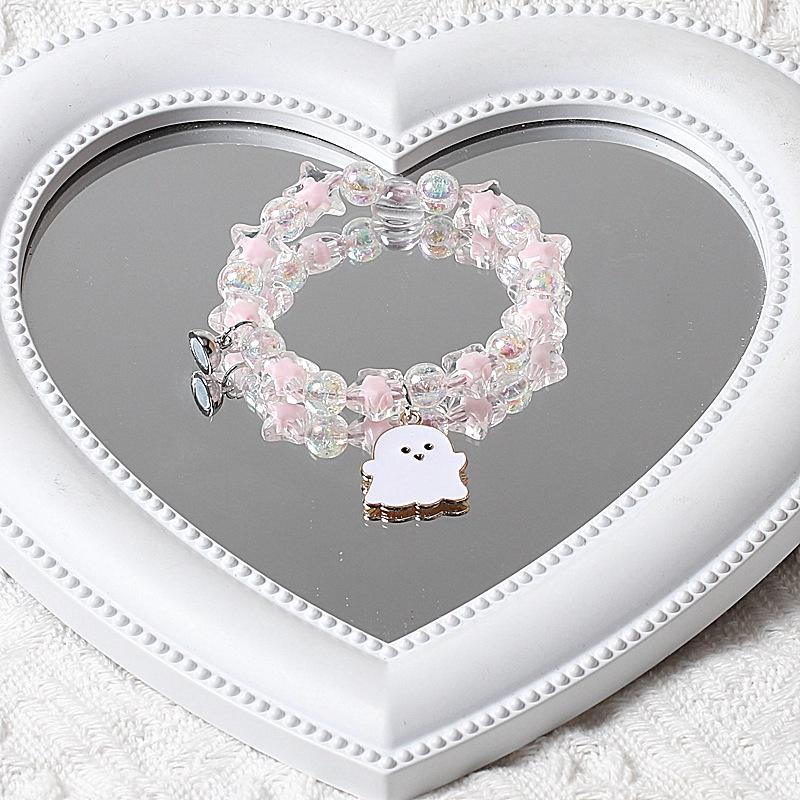 

Мультяшный браслет из кристаллов с привидениями: Подарок дружбы с бусинами для лучших подруг, пар и студентов.