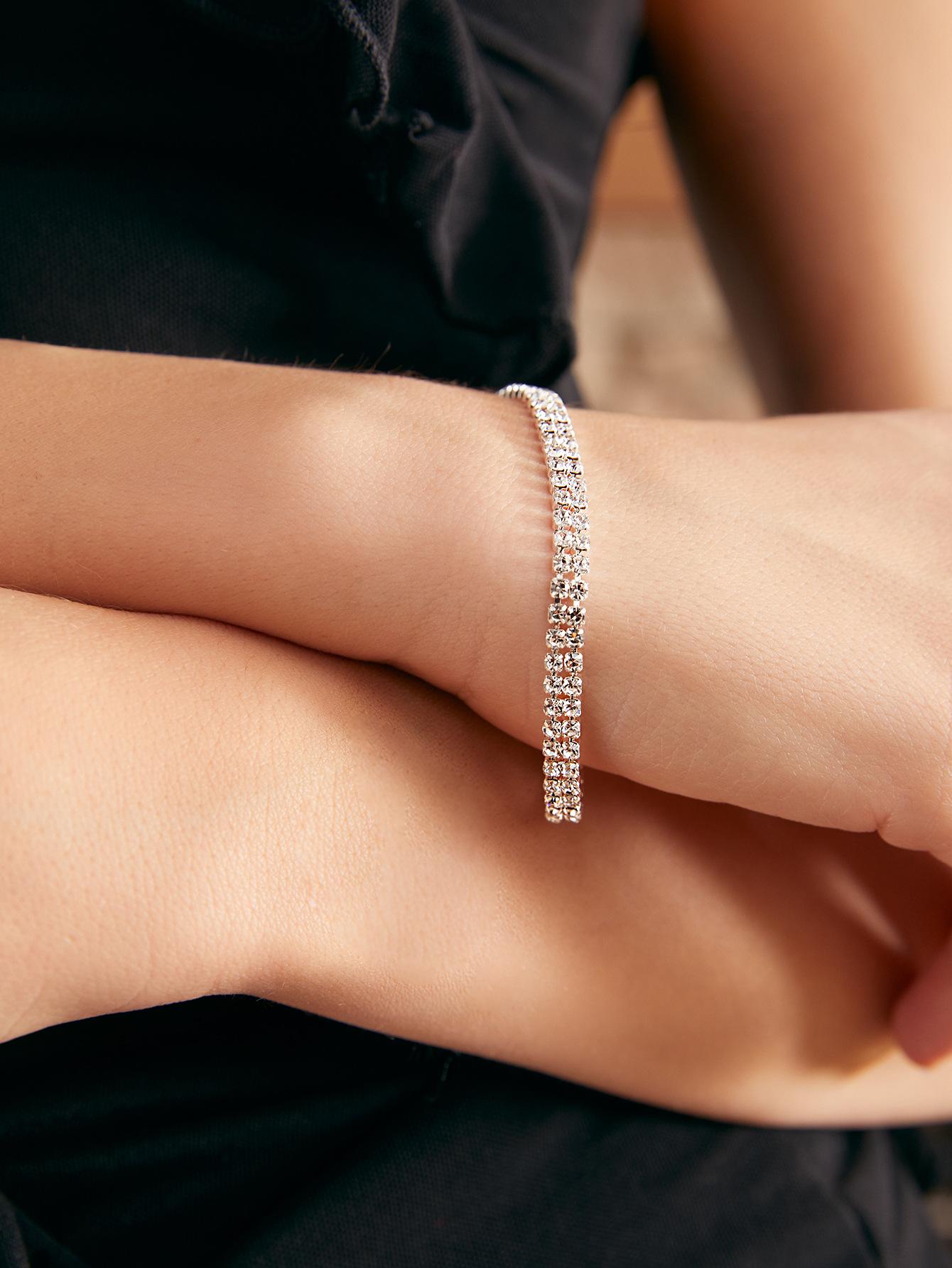 

Популярная бижутерия Полное ожерелье Три комплекта Универсальная простая свадебная цепочка на ключицу со стразами Украшения на шею