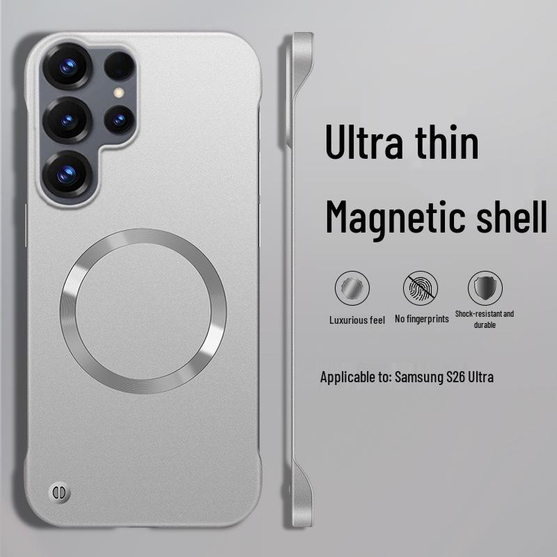 

Samsung S26 Ultra Borderless Magnetic Protective Case - S25U Half-Wrapped, Anti-Drop S26+ Cover S22 Plus