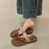 Design Sense Niche Flat-bottomed Sandals Roman Shoes Women's Summer Seaside Beach Shoes Fashion Cool Slippers Women's Shoes
