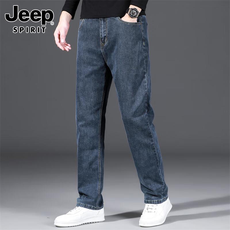 JEEP SPIRIT Men's Autumn/Winter Straight-Leg Relaxed Fit Jeans
