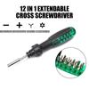 Ratcheting Screwdriver 12-in-1 Multibit Screwdriver Screwdriver Set Pivoting Adjustable Screw Driver Set Hand Tool
