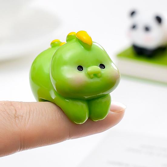2 Pcs Cartoon Animal Figurine Cute Pig Panda Computer Monitor Decoration Duck Elephant Statues for Office
