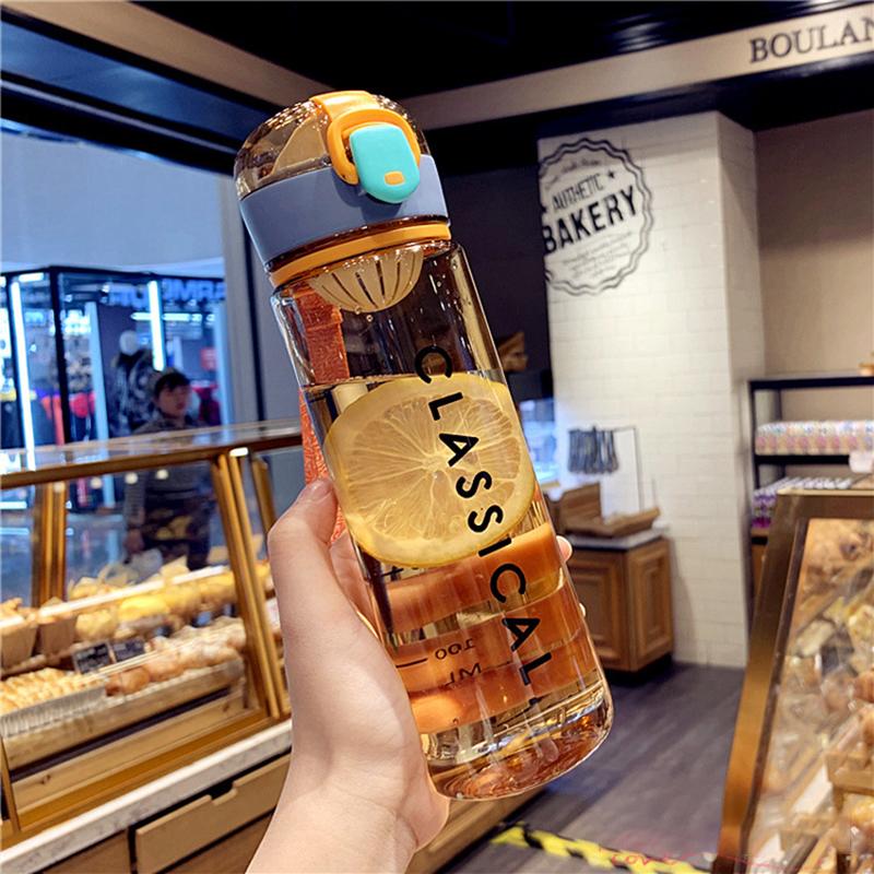 

1 шт. Милая чашка для студентов, занятий спортом на открытом воздухе, пластиковая чашка, простая, устойчивая к падениям, удобная чашка, в которую можно положить чай, герметичная бутылка для фитнеса 500ML оранжевый