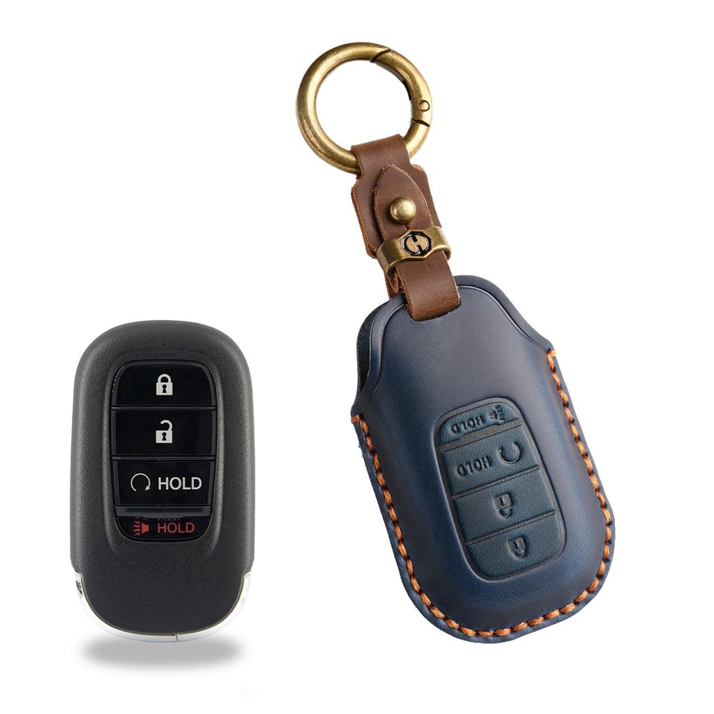 The New Retro Key Cover Is Suitable for The New Honda Accord Civic Handmade Leather Car Keychain.