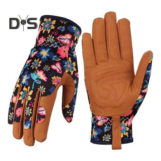 1 Pair Women Gardening Gloves Wear-resistant Thick Five Fingers Anti-slip Sweat-Absorbent Scratch Resistant No Stab Weeding Gloves Digging Planting