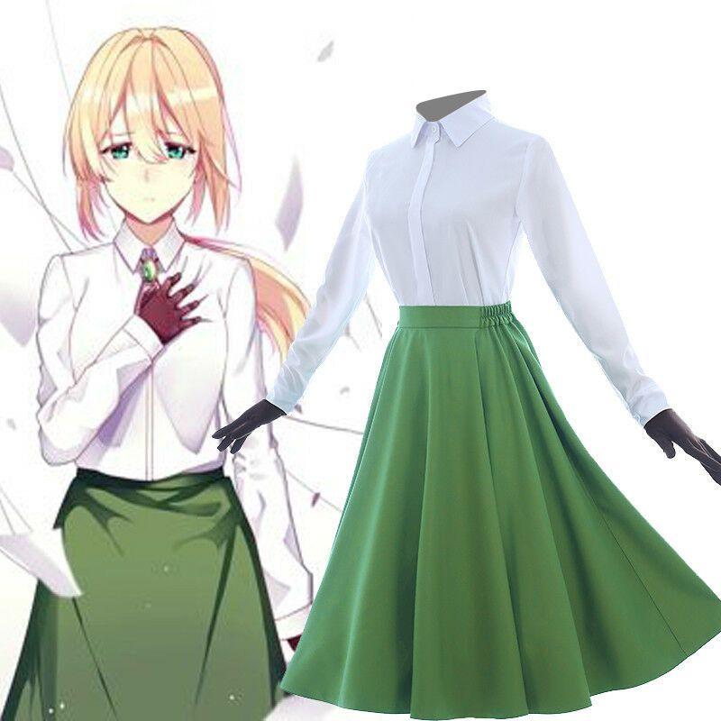 Evergarden Anime Violet Cosplay Costume Outfits Blouse Dress Gloves Set Uniform