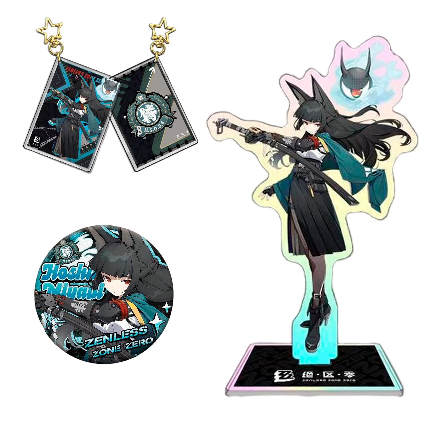 

Zenless Zone Zero Goods Lucky Bag Set of 3 Badges and Acrylic Stands, Perfect as a Birthday Gift, Anime, Moe Goods, Souvenirs, Accessories (Miyabi)