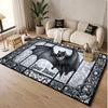 Skull Gothic Theme Soft Crystal Velvet Rug Custom Name & Text Print Non Slip Floor Rug for Bedroom Living Room