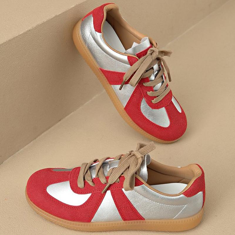 Fashion Casual Mixed Color Sneakers for Women Spring Autumn 2025 All-Match Lace Up Flats Woman Non-Slip Plus Size 35- 44 Shoes Female