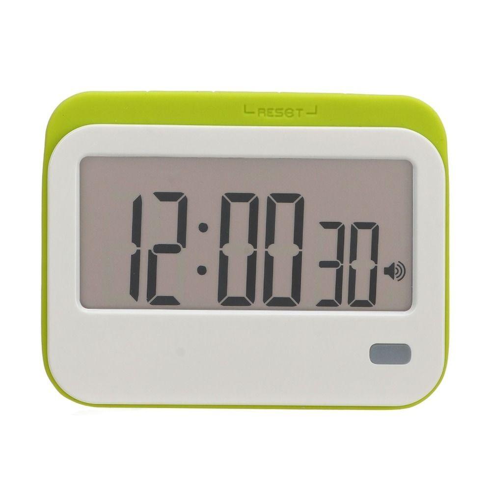 Silicone Buttons Digital Timer Alarm Clock Mute Digital Timer Durable Kitchen Timer  Traveling зелёный