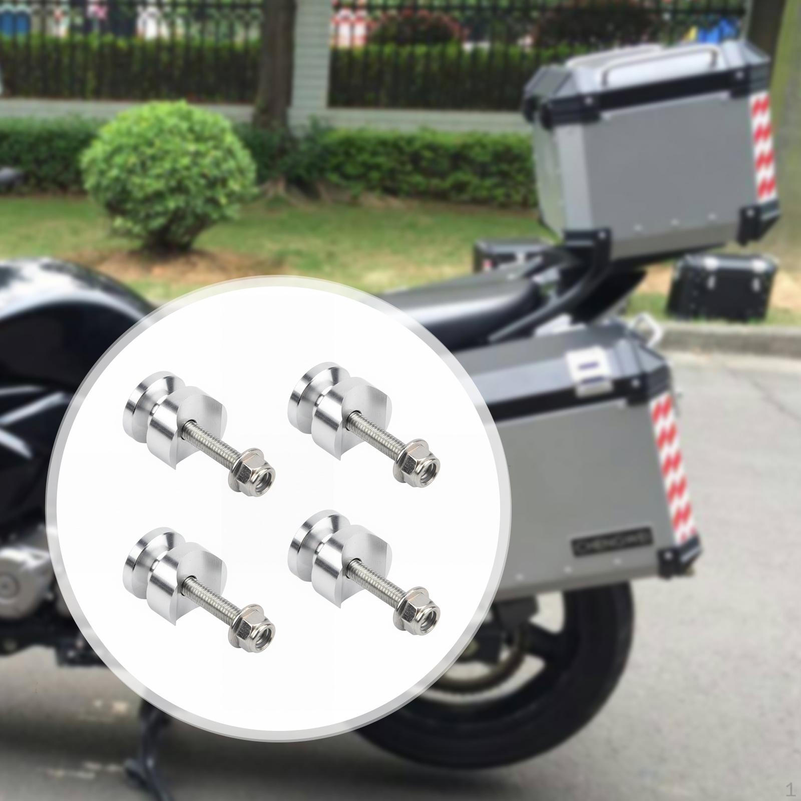 

4 Pieces Quick Release Base Pad Motorcycle Side Box Protection Aluminum Alloy Tool Adapter серебряный