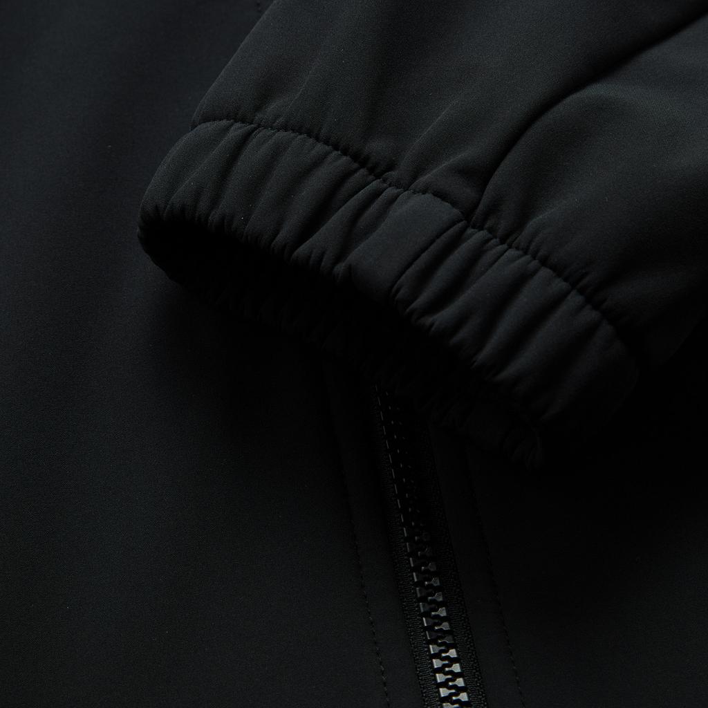 Li-Ning Water-Resistant Solid Color Hooded Fleece Long Sleeve Windbreaker Men Outerwear Black AFDU861-1