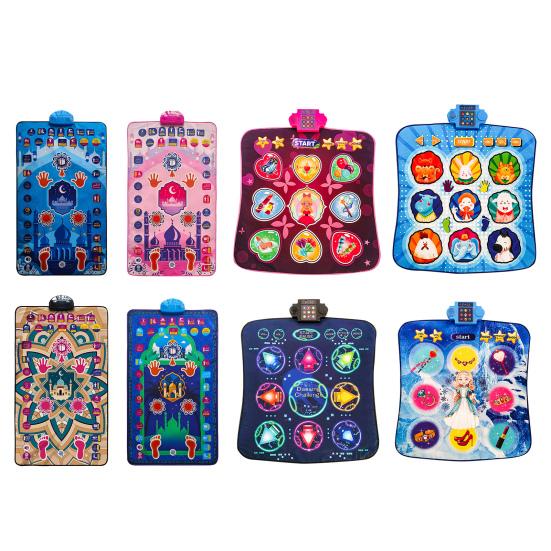 Dance Mat with LED Light Volume Adjustable Built-In Music Game Modes Boys Girls Electronic Light-up Rhythm Step Play Mat Gift Educational Musical Toy