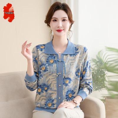 Elegante Blusa con Collo alla Coreana Nuovi Stili per Donne di Mezza Età