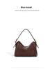 2025 Simple Textured Cowhide Boston Crossbody Bag with Niche Design