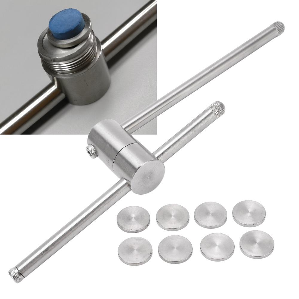 11PCS Threaded Billiard Cue Tip Shaper Stainless Steel Pool Cue Tip Compressor Cue Tip Shaping