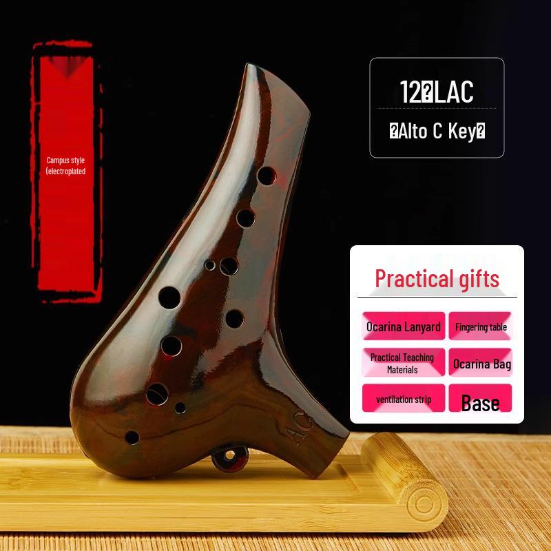 12-Hole Alto AC Ocarina: Stylish Beginner Instrument for Students