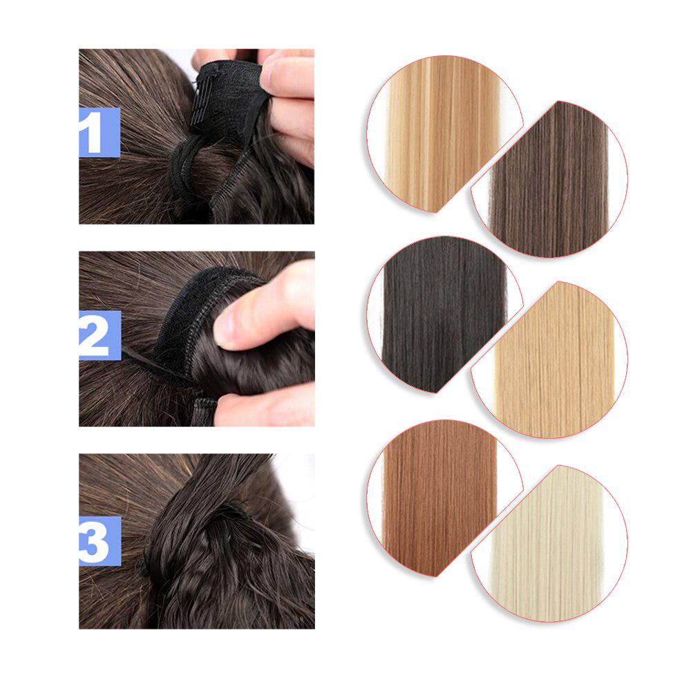Long Straight Ponytail Synthetic Hair Fiber Heat Resistant Straight Hair With Ponytail Hair Extended Black Brown Headwea