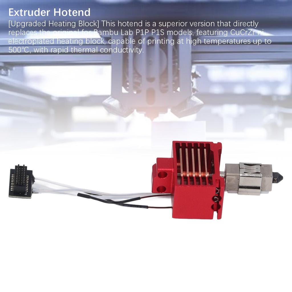 3D Printer Hot End Hotend for TZ3.0 P1 Series 3D Printer Extruder Upgrade Hot End with Hardened Steel Nozzle Silicone Sleeve 24V