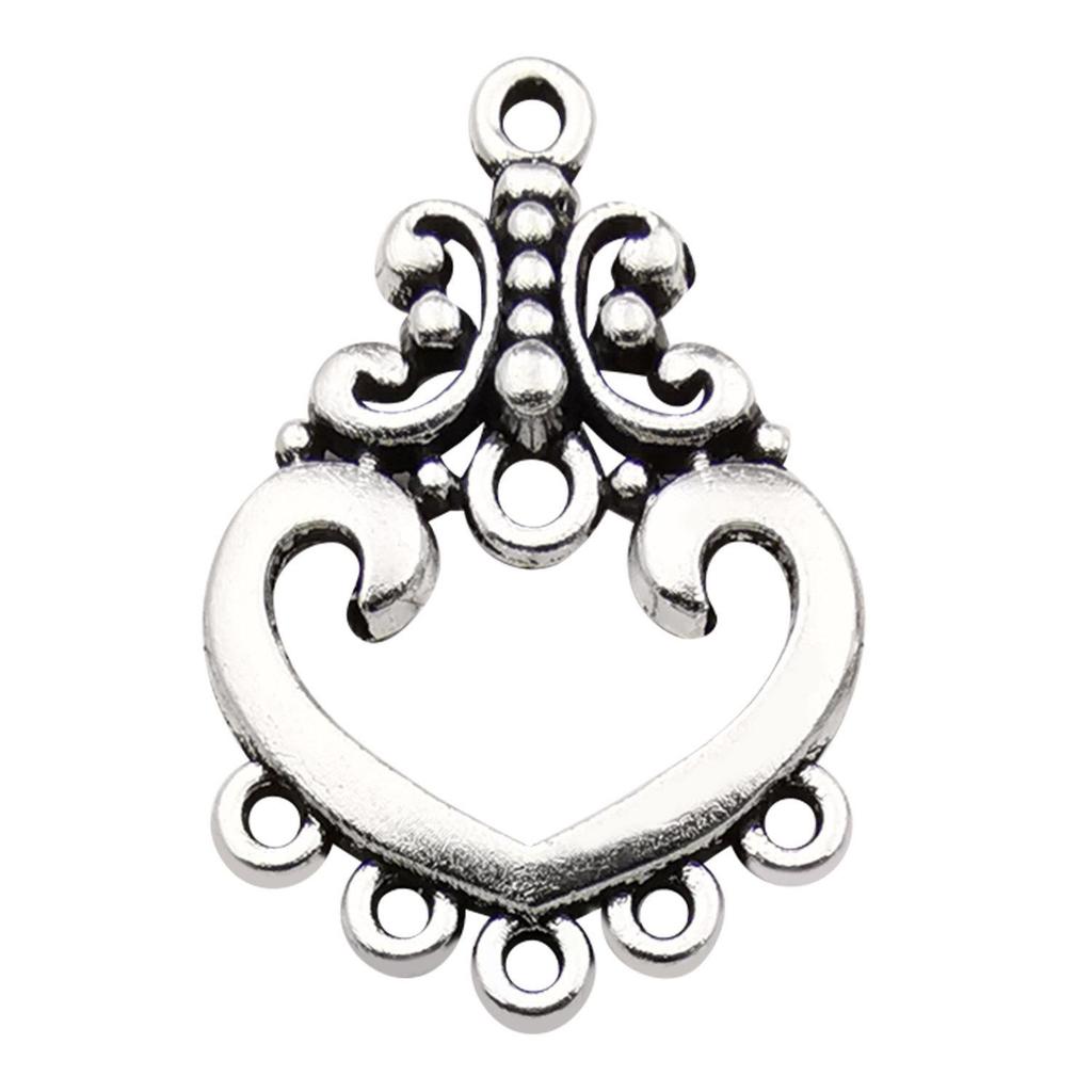 Bohemian Water Drop Heart Double Hole Ethnic Earrings Alloy Jewelry