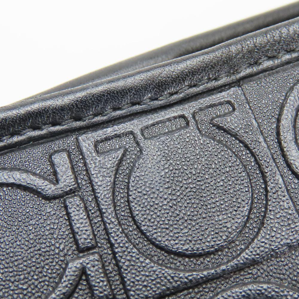 Used Salvatore Ferragamo Tote Bag Gancini AU-21/4909 PVC/leather black Embossing