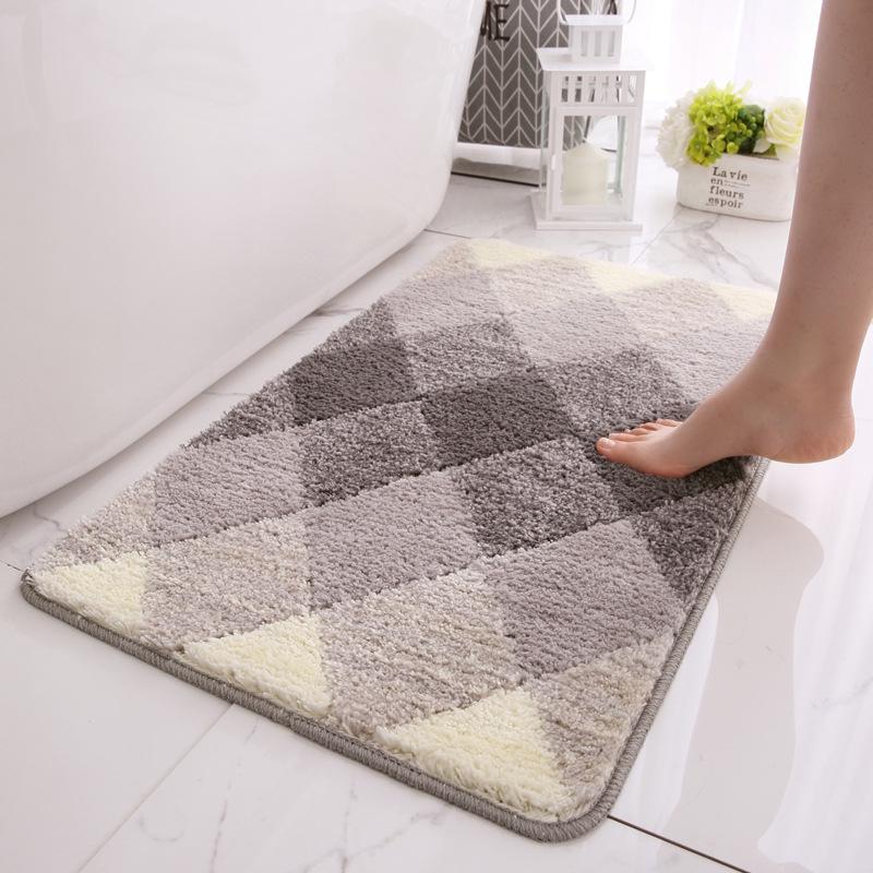 Gradual change flocking home floor mat carpet toilet bathroom non-slip mat entry porch absorbent foot pad non-slip absorbent