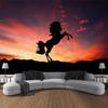 Pferd Kunst Landschaft Wandteppich Wandbehang Geometrie Hippie Wandteppich Home Room Decor ästhetische Dekoration