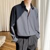 Autumn Men's Long Sleeve Shirts Fashion Korean Baggy No-iron Business Casual Elasticity Lapel Collar Shirt