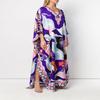 2024 Summer Women's Casual V-Neck Print Long Robe Dress