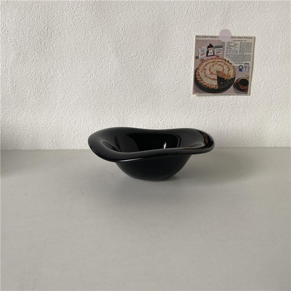 Solid Color Dessert Bowl Irregular Fruit Bowl Creative Wavy Salad Bowl  Afternoon Tea