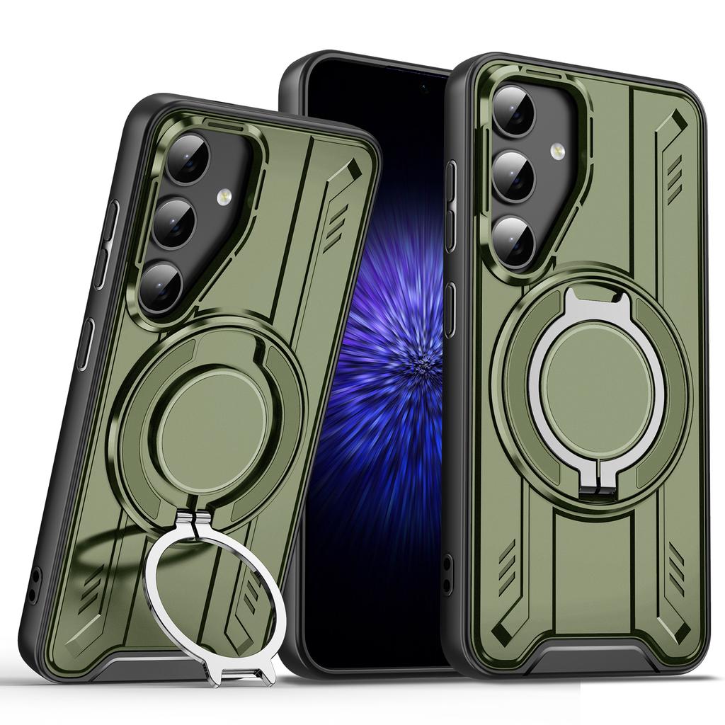 Suitable For Samsung S25Edge S24FE S23FE S22 S21 Ultra Phone Case With 360 ° Holder Car Magnetic Phone Case