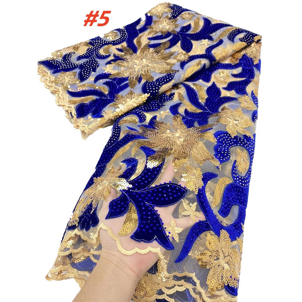 Fashion African Velvet Lace Fabrics 2025 High Quality Women Party Women Embroidery Nigerian French Lace Materials For Wedding