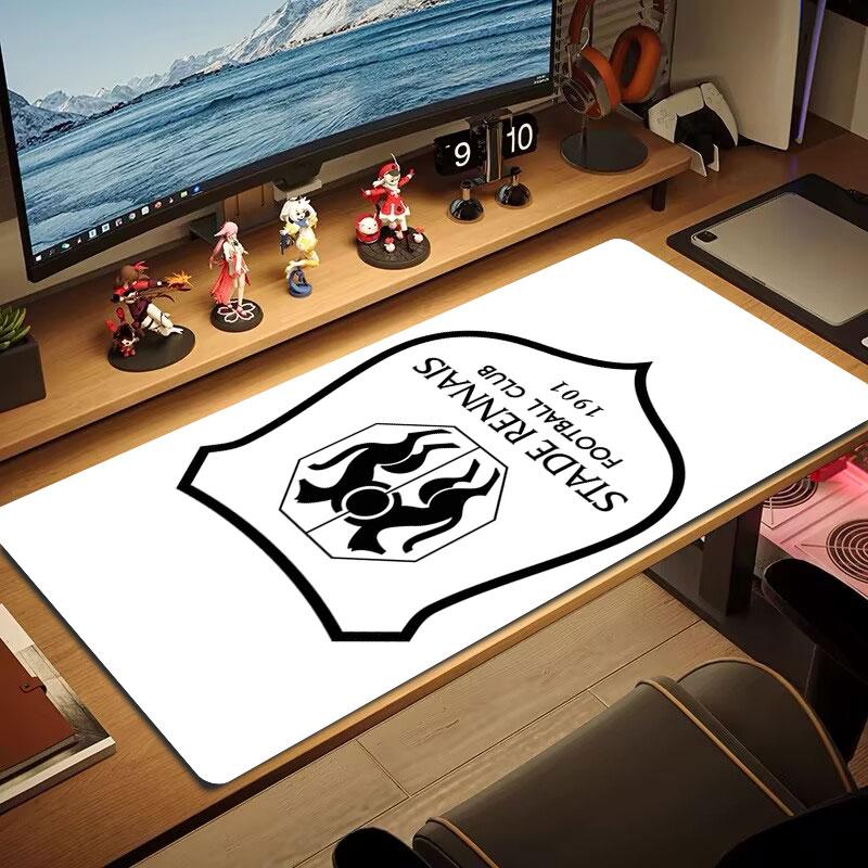Stade Rennais FC Mouse Pad, Large Gaming Desk Mat, Non-slip XXL Mousepad for Laptop & Tablet, Mini PC Playmat with Stitched Edges