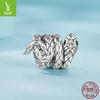 S925 Sterling Silver Coiled Snake Beads: Retro Dark Style DIY European & American Scattered Beads