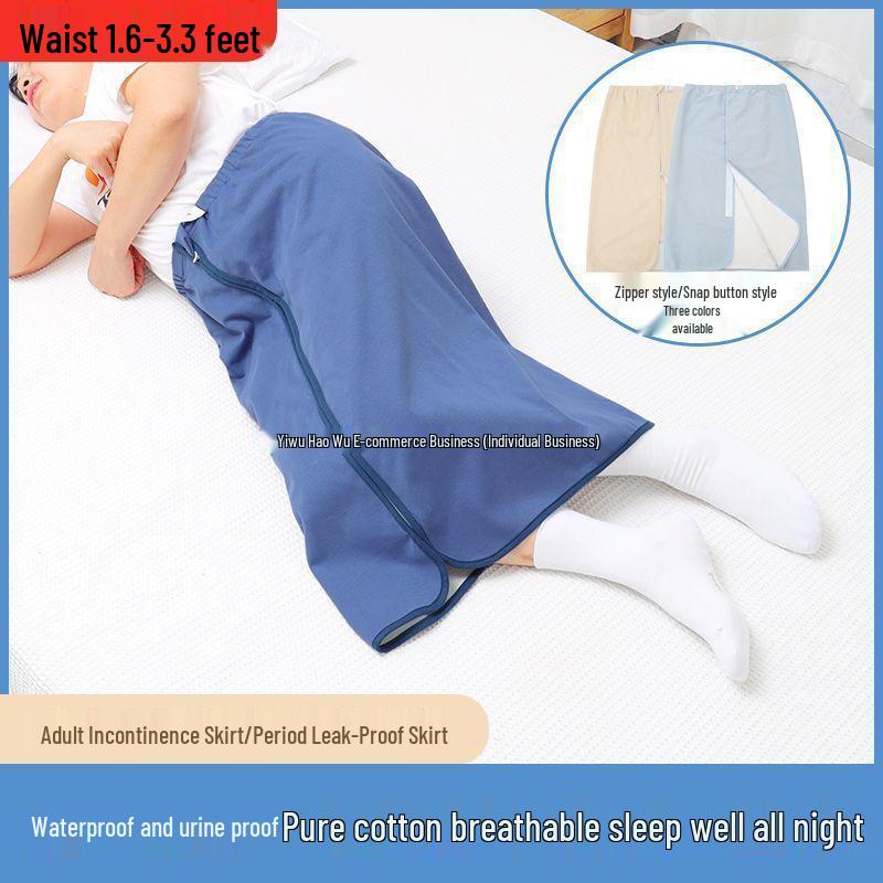 Waterproof Leakproof Incontinence Skirt for Elderly or Bedridden Care - Washable Protection for Adults and Menstrual Periods.