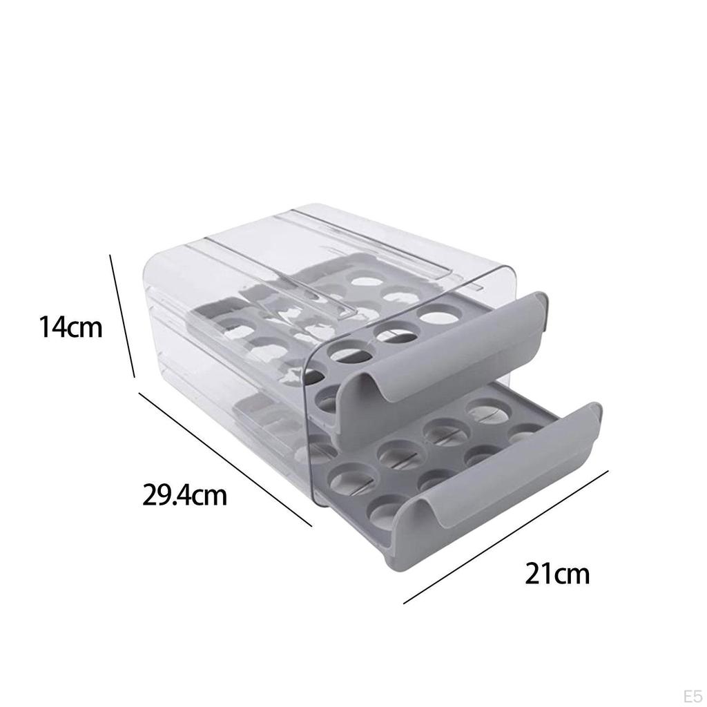 Clear Egg Storage Organizer for Refrigerator - Holds 32 Eggs