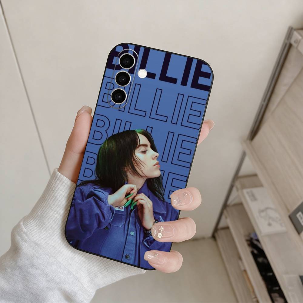 Singer B-Billie Eilish Phone Case For Samsung Galaxy A73,A72,A71,A70,A53,A52,A51,Others Soft Black Cover