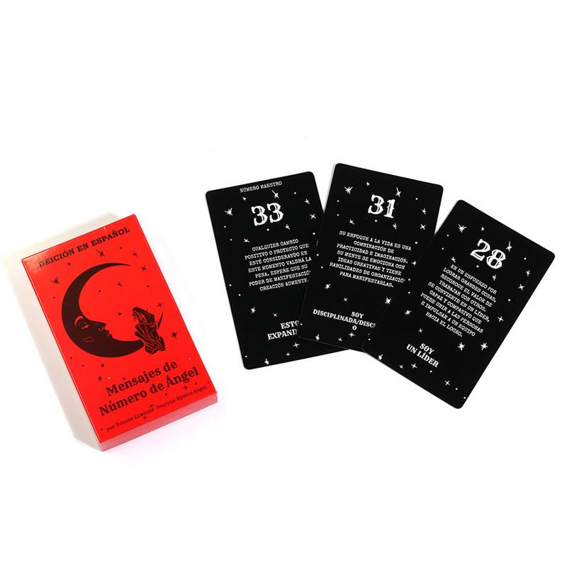 Spanish Angel Number Messages Tarot Cards Fortune Telling 44 Oracle Cards Fate Divination Tarot Deck Family Party Board Game