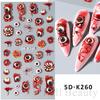 3D Halloween Horror Eyeball And Bone Relief Nail Art Stickers Creative 3D Manicure Decorations For Women And Girls
