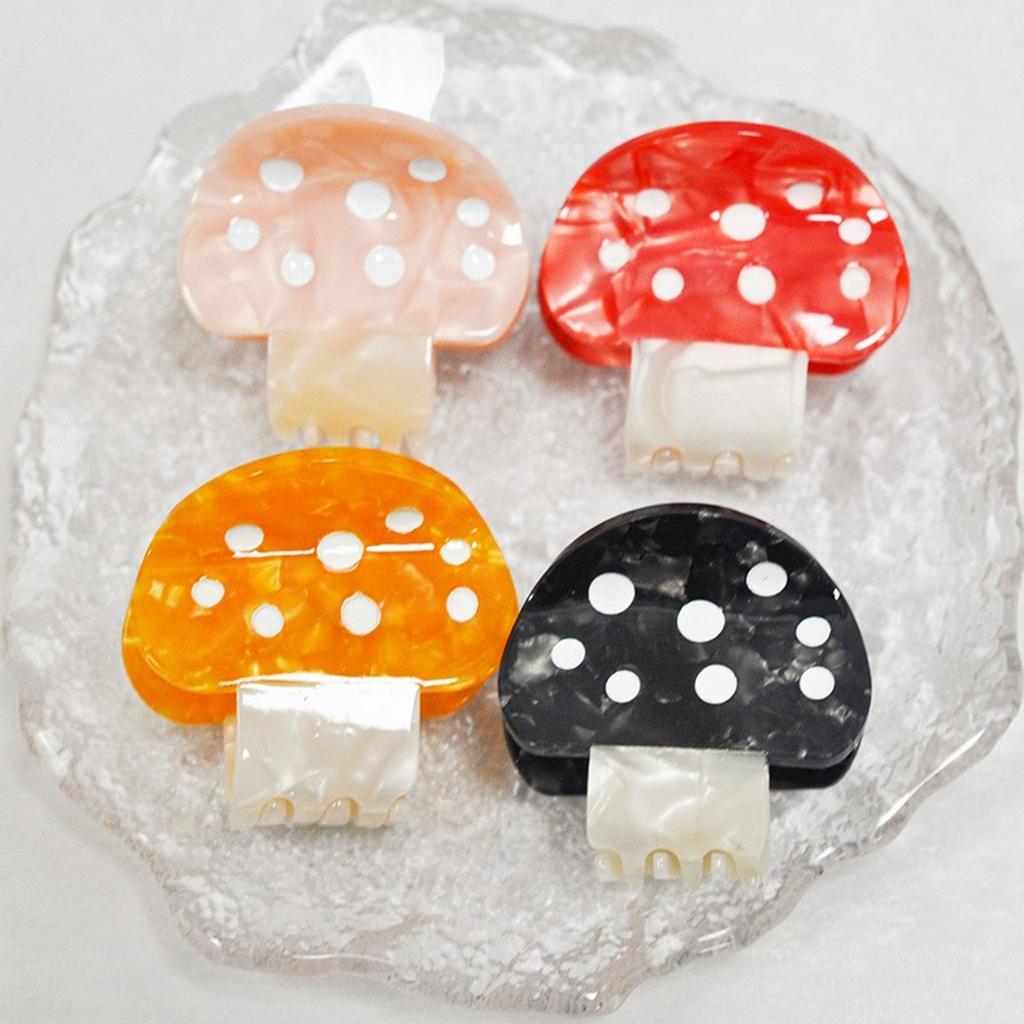 Small Mushroom Hair Claw for Female Girl Acetic Hair Clamp Nonslip Braid Ponytail Holder Fashion Hair Shaping Ornament