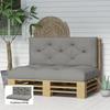 Seat And Back Padded Pallet Cushion Set Light Grey