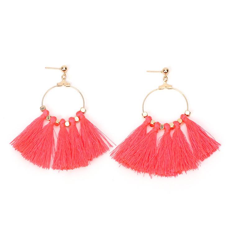 European and American Exaggerated Jewelry, Fan-shaped Fringed Earrings, Retro Beard Earrings Wishearrings Big-name Unique