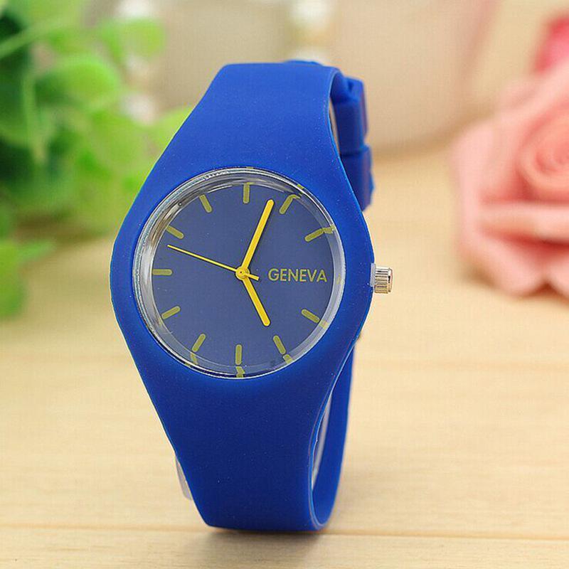 Women's Ultra-Thin Silicone Fashion Watch, Quartz Movement, Candy Color, Geneva Design