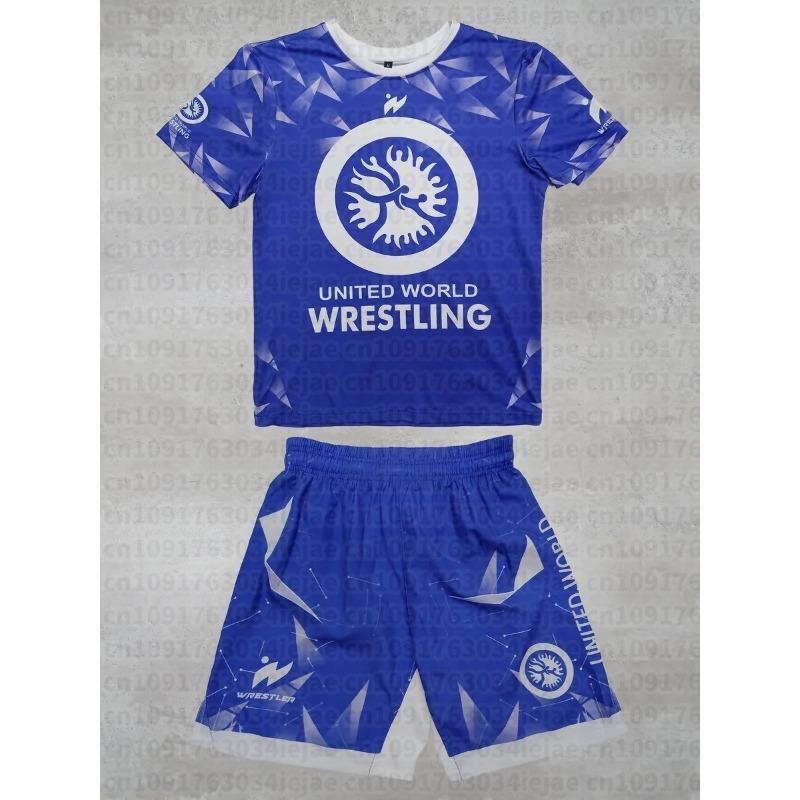 MOTO 2026 Nuevo Conjunto Deportivo de Verano para Hombre y Niño Lucha Libre Mundial Ropa Deportiva Camiseta de Manga Corta y Pantalones Cortos para Entrenamiento de MMA Ligero