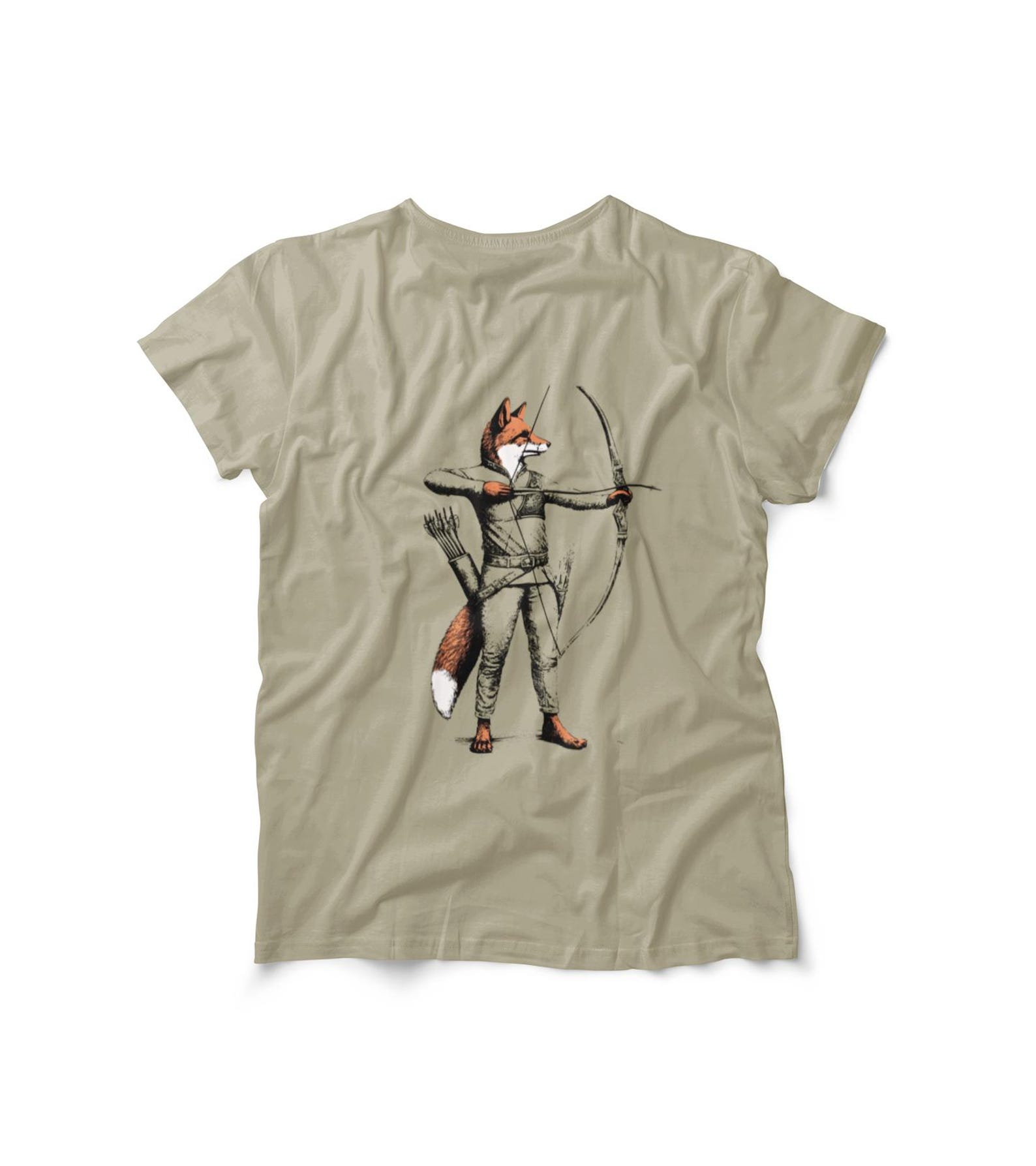 Vintage Fox Archer T Shirt Bow and Arrow Robin Hood Style Medieval Art S