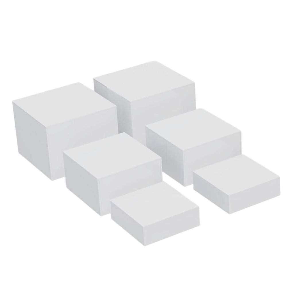 6Pcs Acrylic Riser Display Stands Food for Dessert Buffet Table White