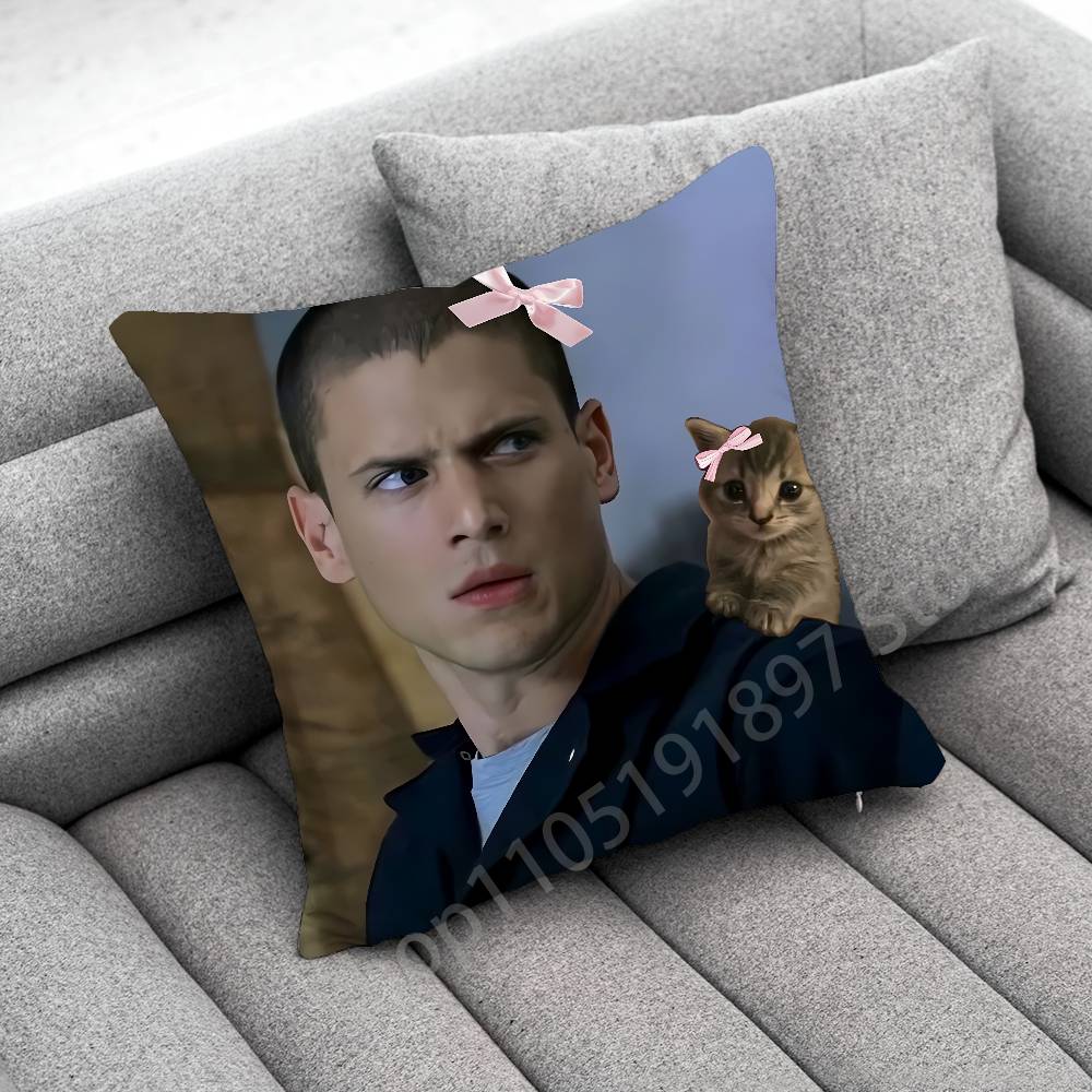 American actor W-Wentworth Miller Throw Pillow Case For 45*45cm 40cm 30cm 50cm 55cm Square Home Pillowcase Case