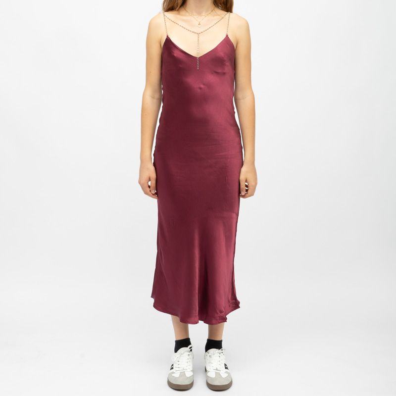 Robe mi longue velours avec bretelles bijoux rainee Femme LA PETITE ETOILE